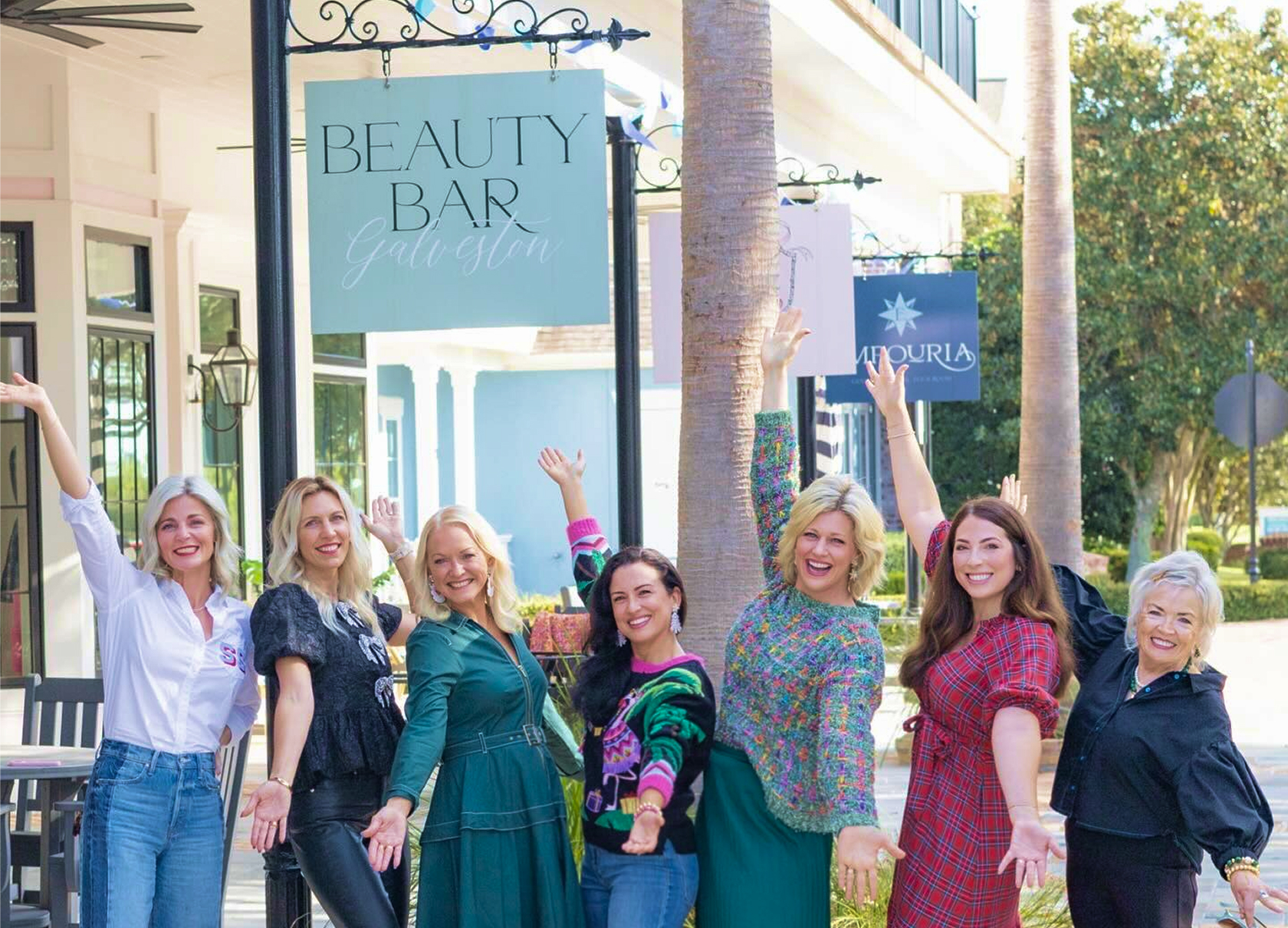 Beauty Bar team celebrating outside