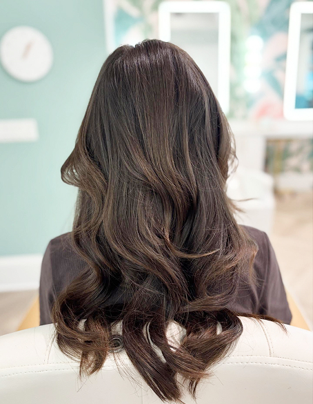 Brunette hair back view